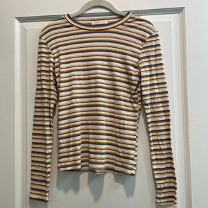 Long Sleeve Striped T-shirt, Size M